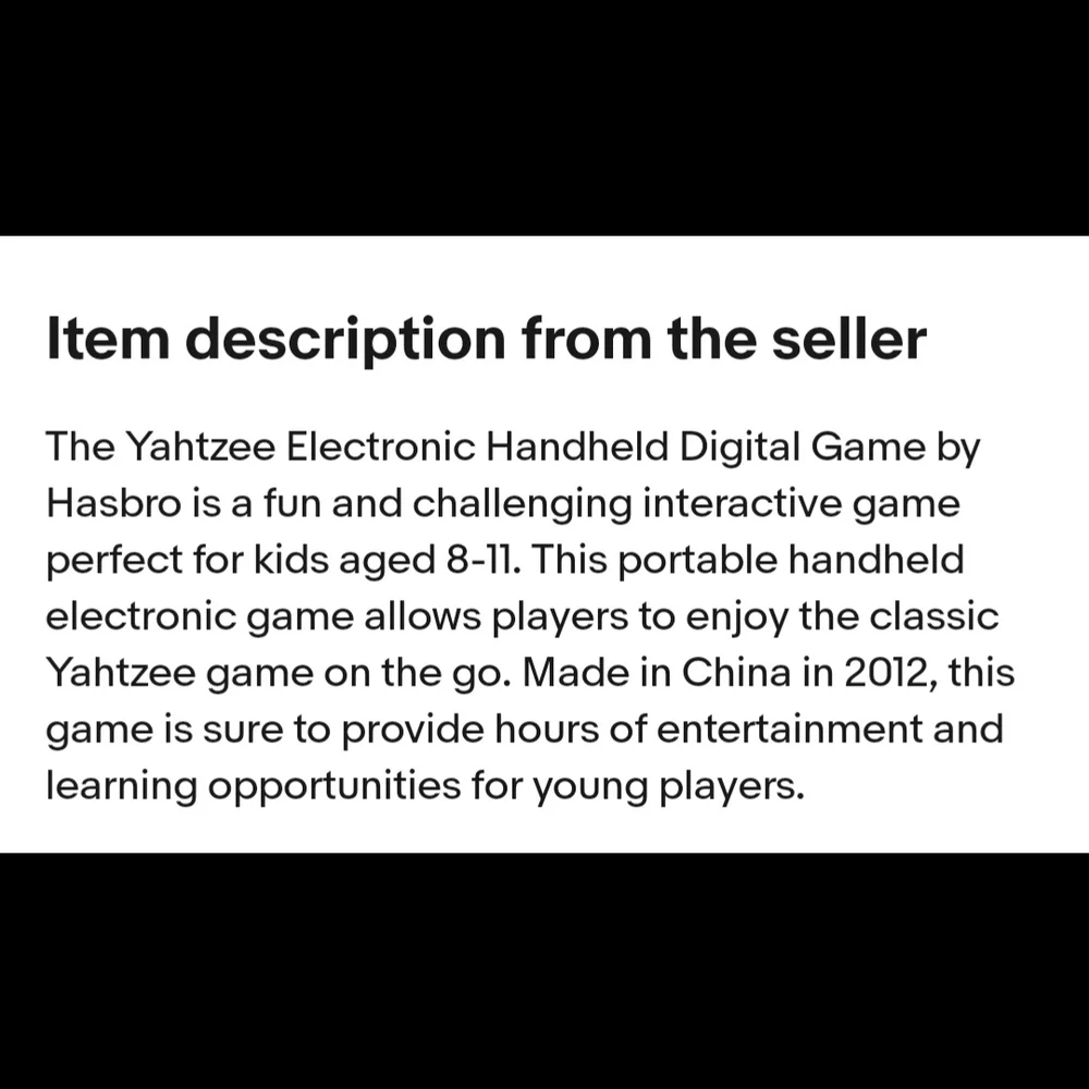 Hasbro Yahtzee Electronic Game - Black and Red Copy Right 2012